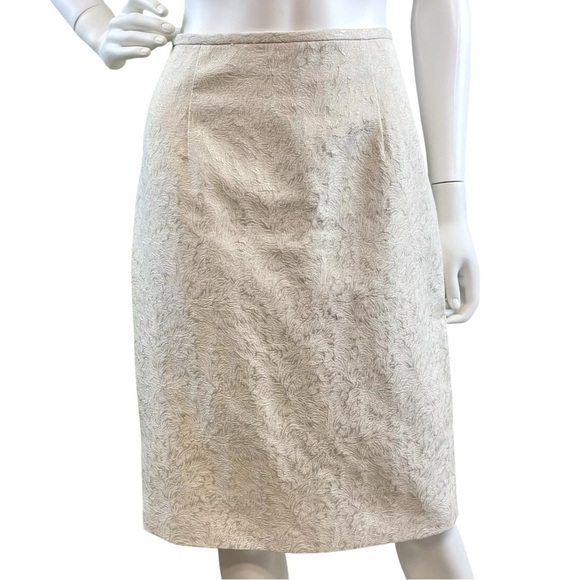 Victor Costa Jacket Skirt 2 Pc Set MOB Church Suit Cream-Ivory Shimmer Size 8 - Picture 6 of 11
